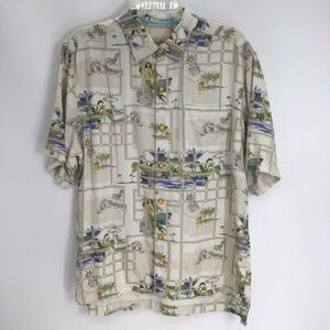 Tommy Bahama Men’s Silk Hawaiian ResortWear Beach Shirt Casual Size Medium